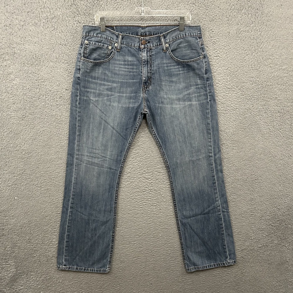 Levis Jeans Mens 36x30 Blue Denim 527 Bootcut Medium Wash Work Wear Cotton Adult